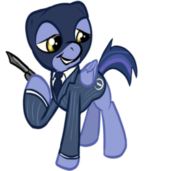 Size: 587x587 | Tagged: safe, artist:desert-sage, pony, ponified, solo, spy, spy (tf2), team fortress 2