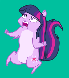 Size: 928x1036 | Tagged: safe, artist:kenchancake, twilight sparkle, squirrel, equestria girls, g4, my little pony equestria girls, exploitable meme, female, green background, parody, pun, simple background, solo, species swap, squirrelification, twiscream, visual pun