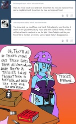 Size: 1176x1920 | Tagged: safe, artist:americananomaly, trixie, anthro, g4, anthroquestria, book, breasts, busty trixie, clothes, corset, female, gun, knife, panties, revolver, stockings, tumblr, underwear, weight loss