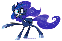 Size: 1280x860 | Tagged: safe, artist:frostadflakes, princess luna, g4, female, simple background, solo, this bullshit