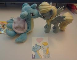 Size: 901x710 | Tagged: safe, artist:ajin, derpy hooves, lapras, pegasus, pony, g4, female, kissing, mare, pokémon