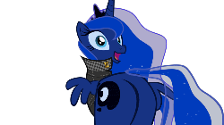 Size: 500x281 | Tagged: safe, artist:2snacks, princess luna, alicorn, pony, two best sisters play, g4, animated, butt, butt shake, female, happy, mare, moonbutt, persona 4, plot, simple background, solo, transparent background