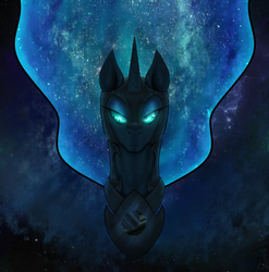 Size: 889x899 | Tagged: safe, edit, nightmare moon, g4, armor, derp, female, portrait, solo