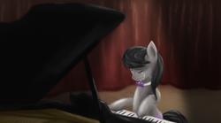 Size: 1024x569 | Tagged: safe, artist:ardail, octavia melody, g4, crying, female, musical instrument, piano, sad, solo