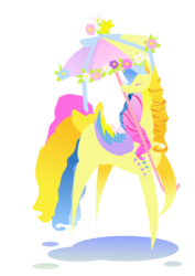 Size: 1024x1448 | Tagged: safe, artist:kouenli, ringlet, g1, female, rainbow curl pony, solo, umbrella
