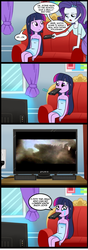 Size: 712x2012 | Tagged: safe, rarity, twilight sparkle, kaiju, equestria girls, g4, comic, exploitable meme, godzilla, godzilla (series), godzilla 2014, meme, tv meme