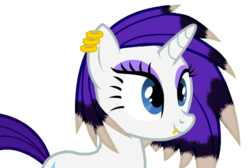 Size: 900x605 | Tagged: safe, artist:zehfox, rarity, g4, alternate hairstyle, female, piercing, solo