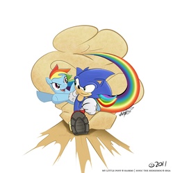 Size: 1153x1158 | Tagged: dead source, safe, artist:adamrbi, rainbow dash, g4, crossover, male, sonic the hedgehog, sonic the hedgehog (series)