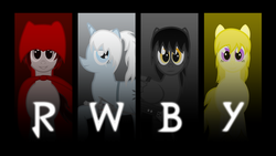 Size: 1920x1080 | Tagged: safe, blake belladonna, ponified, ruby rose, rwby, wallpaper, weiss schnee, yang xiao long