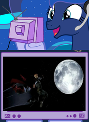 Size: 563x765 | Tagged: safe, princess luna, gamer luna, g4, exploitable meme, general zod, injustice gods among us, male, superman, to the moon, tv meme