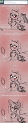 Size: 447x1960 | Tagged: safe, artist:lil miss jay, rarity, unicorn, semi-anthro, ask lil miss rarity, lil-miss rarity, g4, bald, hat, mirror, scar, shaved mane, solo, tumblr