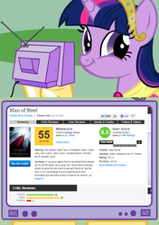 Size: 564x800 | Tagged: safe, twilight sparkle, alicorn, pony, g4, exploitable meme, male, man of steel, superman, tv meme, twiface, twilight sparkle (alicorn)