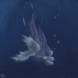 Size: 1500x1500 | Tagged: safe, fluttershy, pegasus, pony, g4, bubble, drowning, female, solo, speedpaint, underwater, water