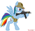 Size: 2879x2545 | Tagged: safe, artist:orang111, rainbow dash, pegasus, pony, g4, aiming, ak-47, aks-74u, assault rifle, belt, bipedal, female, glare, gun, hat, operator, picatinny rail, rifle, smiling, solo, spread wings, standing, tactical school, weapon