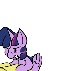 Size: 1000x1000 | Tagged: safe, artist:fauxsquared, trixie, twilight sparkle, alicorn, pony, trixie is magic, g4, animated, big crown thingy, cute, element of magic, female, mare, pronking, twilight sparkle (alicorn)