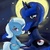 Size: 500x500 | Tagged: safe, artist:wonton soup, princess luna, trixie, g4, blushing, female, lesbian, luxie, moon, pixiv, shipping