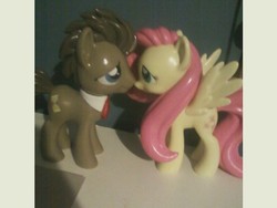 Size: 640x480 | Tagged: safe, doctor whooves, fluttershy, time turner, g4, female, funko, irl, male, now kiss, photo, shipping, straight, toy