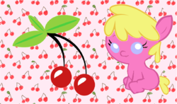 Size: 1167x685 | Tagged: safe, artist:acuario1602, cherry berry, pony, g4, baby, baby pony, cutie mark, female, filly, foal, solo