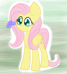 Size: 600x663 | Tagged: safe, artist:martian, fluttershy, butterfly, g4, female, solo