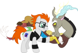 Size: 5093x3500 | Tagged: safe, artist:vaderpl, discord, oc, g4, hoofbump