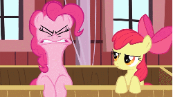 Size: 494x279 | Tagged: safe, screencap, apple bloom, pinkie pie, g4, the last roundup, animated, duo, female