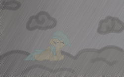 Size: 640x400 | Tagged: safe, artist:graciegirl328, sunshower raindrops, g4, cloud, cloudy, crying, female, rain, sad, solo