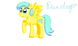 Size: 900x534 | Tagged: safe, artist:pinkiepie3568, sunshower raindrops, pegasus, pony, g4, female, mare, raised hoof, simple background, solo