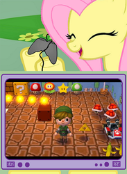 Size: 412x563 | Tagged: safe, fluttershy, pegasus, pony, g4, 1-up mushroom, ? block, animal crossing, banana, banana peel, brick block, cosplay, exploitable meme, female, fire, fire bar, fire flower, flag pole, gamershy, kart, koopa shell, link, mare, mario kart, meme, mushroom, nintendo, power-up, red shell, shell, stars, super mario, super mushroom, super star, the legend of zelda, triforce, tv meme, villager