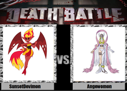 Size: 838x600 | Tagged: safe, sunset shimmer, angewomon, equestria girls, g4, my little pony equestria girls, death battle, digimon, meta, sunset satan