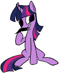 Size: 500x621 | Tagged: safe, artist:ghost, twilight sparkle, g4, female, moustache, simple background, solo, white background