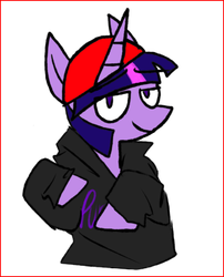 Size: 498x615 | Tagged: safe, artist:ghost, twilight sparkle, g4, female, simple background, solo, weird al yankovic, white and nerdy, white background