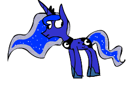 Size: 500x364 | Tagged: safe, artist:ghost, princess luna, alicorn, pony, g4, animated, derp, female, simple background, solo, white background