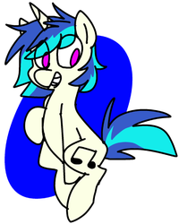 Size: 496x620 | Tagged: safe, artist:ghost, dj pon-3, vinyl scratch, pony, unicorn, g4, abstract background, female, grin, simple background, smiling, solo, white background