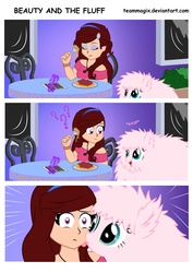 Size: 4961x7016 | Tagged: safe, artist:teammagix, oc, oc only, oc:fluffle puff, human, absurd resolution, cencered, comic, spaghetti