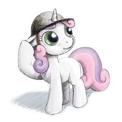 Size: 1600x1600 | Tagged: safe, artist:dahtamnay, sweetie belle, g4, female, helmet, solo