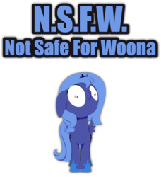 Size: 783x858 | Tagged: safe, artist:grievousfan, princess luna, alicorn, pony, cute, female, filly, floppy ears, frown, i've seen some shit, looking at you, luna is not amused, not safe for woona, shrunken pupils, simple background, solo, spread wings, standing, transparent background, wide eyes, woona