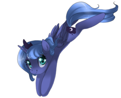 Size: 800x650 | Tagged: dead source, safe, artist:loyaldis, princess luna, alicorn, pony, g4, female, s1 luna, simple background, solo, transparent background, wingding eyes, younger