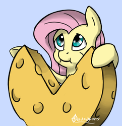 Size: 1280x1321 | Tagged: safe, artist:tetrapony, fluttershy, g4, cheese, eating, female, kallisti, solo