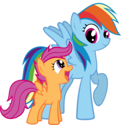 Size: 884x904 | Tagged: safe, artist:sasukex125, rainbow dash, scootaloo, g4, simple background, transparent background, vector