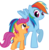 Size: 884x904 | Tagged: safe, artist:sasukex125, rainbow dash, scootaloo, g4, simple background, transparent background, vector