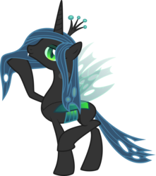 Size: 6400x7246 | Tagged: dead source, safe, artist:parclytaxel, fleur-de-lis, queen chrysalis, changeling, changeling queen, hybrid, pony, unicorn, g4, .svg available, absurd resolution, crown, female, hybridisation, jewelry, regalia, simple background, solo, transparent background, vector