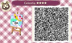 Size: 400x240 | Tagged: safe, artist:lance, princess celestia, g4, 3ds, animal crossing, qr code