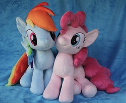 Size: 3920x3217 | Tagged: safe, artist:nazegoreng, pinkie pie, rainbow dash, g4, irl, photo, plushie