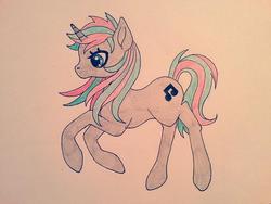 Size: 1024x768 | Tagged: safe, artist:violalala, oc, oc only, oc:knoeki, pony, unicorn, female, solo