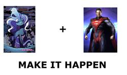 Size: 1337x796 | Tagged: safe, nightmare rarity, g4, exploitable meme, injustice gods among us, make it happen, male, meme, superman