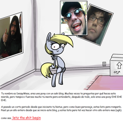 Size: 1280x1280 | Tagged: safe, derpy hooves, pegasus, pony, g4, ask-derpyweas, female, mare, spanish