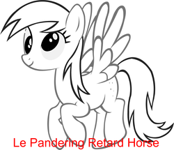 Size: 3618x3105 | Tagged: safe, derpy hooves, pegasus, pony, g4, derpygate, drama, female, grayscale, image macro, le, mare, monochrome, pandering, reddit, simple background, solo, troll, vector, white background