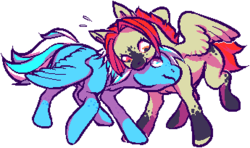 Size: 345x204 | Tagged: safe, artist:bubba-loo, oc, oc only, pegasus, pony, couple