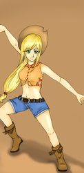 Size: 915x1873 | Tagged: safe, artist:flowchan, applejack, human, g4, female, humanized, solo