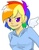 Size: 700x900 | Tagged: safe, artist:quackingmoron, rainbow dash, human, g4, female, floating wings, humanized, solo, winged humanization